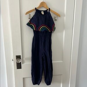 Kids Navy Jumpsuit with Rainbow Accents